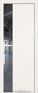 Дверь Profil Doors 100E цвет ДаркВайт кромка Матовый Алюминий с 4-х сторон стекло Зеркало