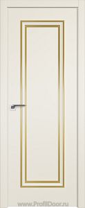 Дверь Profil Doors 50E цвет Магнолия Сатинат кромка ABS в цвет с 4-х сторон багет Золото