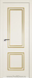 Дверь Profil Doors 52E цвет Магнолия Сатинат кромка ABS в цвет с 4-х сторон багет Золото