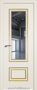 Дверь Profil Doors 59E цвет Магнолия Сатинат кромка ABS в цвет с 4-х сторон стекло Зеркало багет Золото