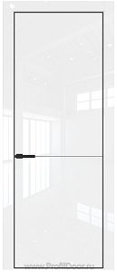 Дверь Profil Doors 16LA цвет Белый люкс цвет профиля Черный матовый RAL9005