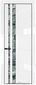 Дверь Profil Doors 20LE цвет Белый люкс кромка Черный матовый RAL9005 стекло Атриум серебро