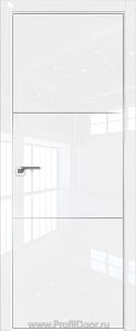 Дверь Profil Doors 102LK цвет Белый люкс кромка Матовый Алюминий с 4-х сторон