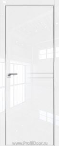 Дверь Profil Doors 111LK цвет Белый люкс кромка Матовый Алюминий с 4-х сторон