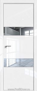 Дверь Profil Doors 134LK цвет Белый люкс кромка Матовый Алюминий с 4-х сторон стекло Зеркало