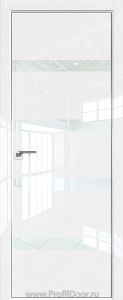 Дверь Profil Doors 26LK цвет Белый люкс кромка Матовый Алюминий с 4-х сторон стекло Lacobel Белый лак