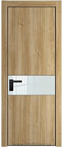 Дверь Profil Doors 17NA цвет Дуб Карамель стекло Lacobel Белый лак цвет профиля Черный матовый RAL9005