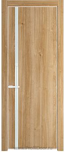 Дверь Profil Doors 21NE цвет Дуб Карамель кромка Белый матовый RAL9003 стекло Lacobel Белый лак