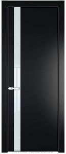 Дверь Profil Doors 18PA цвет Блэк стекло Lacobel Белый лак цвет профиля Серебро