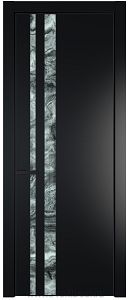 Дверь Profil Doors 20PA цвет Блэк стекло Атриум серебро цвет профиля Черный матовый RAL9005
