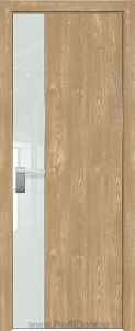 Дверь Profil Doors 100ZN цвет Каштан Натуральный кромка Матовый Алюминий с 4-х сторон стекло Lacobel Белый лак