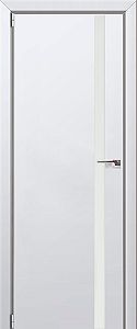 Дверь Profil Doors 6E цвет Аляска кромка ABS Черная матовая с 4-х сторон стекло Lacobel Белый Лак 