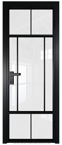 Дверь Profil Doors 10AG стекло Белый Триплекс цвет профиля Черный матовый RAL9005