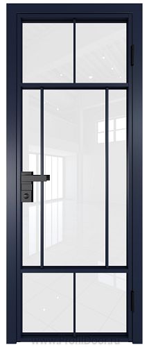Дверь Profil Doors 10AG стекло Белый Триплекс цвет профиля Cиний матовый RAL5003