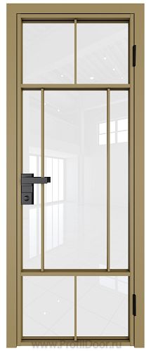 Дверь Profil Doors 10AG стекло Белый Триплекс цвет профиля Золото