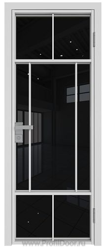 Дверь Profil Doors 10AG стекло Черный Триплекс цвет профиля Белый матовый RAL9003