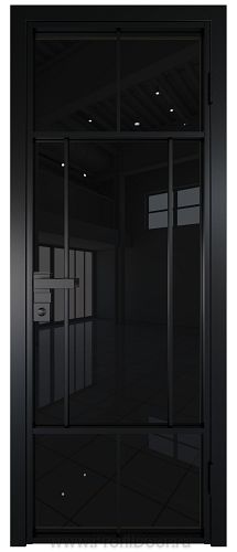 Дверь Profil Doors 10AG стекло Черный Триплекс цвет профиля Черный матовый RAL9005
