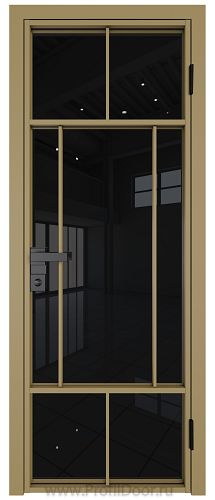 Дверь Profil Doors 10AG стекло Черный Триплекс цвет профиля Золото