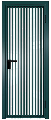 Дверь Profil Doors 11AG стекло Белый Триплекс цвет профиля Зеленый матовый RAL6004