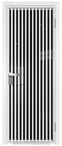 Дверь Profil Doors 11AG стекло Черный Триплекс цвет профиля Белый матовый RAL9003