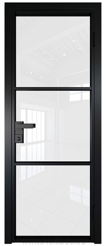Дверь Profil Doors 13AG стекло Белый Триплекс цвет профиля Черный матовый RAL9005