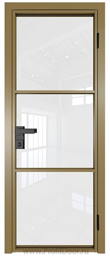 Дверь Profil Doors 13AG стекло Белый Триплекс цвет профиля Золото