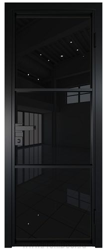 Дверь Profil Doors 13AG стекло Черный Триплекс цвет профиля Черный матовый RAL9005
