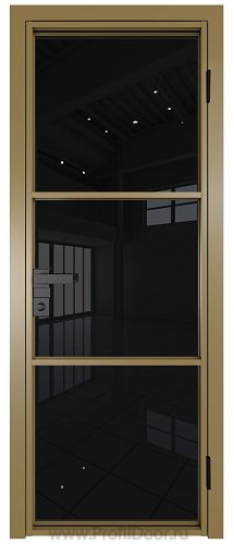 Дверь Profil Doors 13AG стекло Черный Триплекс цвет профиля Золото