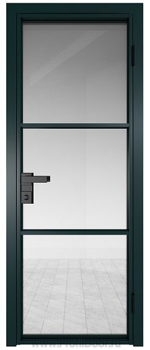 Дверь Profil Doors 13AG стекло Прозрачное цвет профиля Зеленый матовый RAL6004