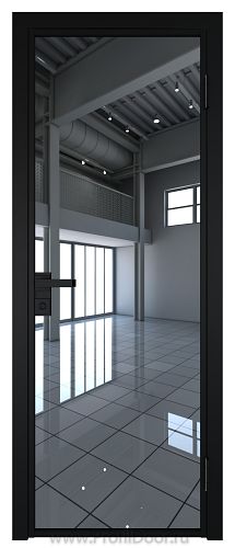 Дверь Profil Doors 1AG стекло Зеркало цвет профиля Черный матовый RAL9005
