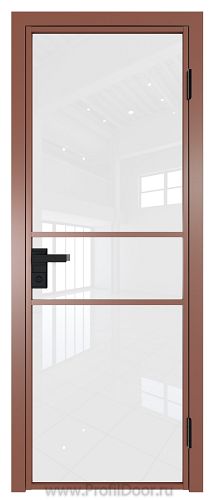 Дверь Profil Doors 2AG стекло Белый Триплекс цвет профиля Бронза
