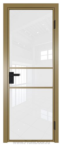 Дверь Profil Doors 2AG стекло Белый Триплекс цвет профиля Золото