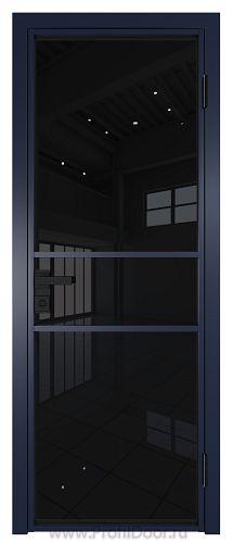 Дверь Profil Doors 2AG стекло Черный Триплекс цвет профиля Cиний матовый RAL5003