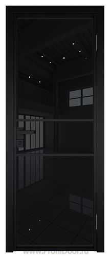 Дверь Profil Doors 2AG Цвет профиля Черный матовый RAL9005 стекло Черный триплекс