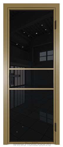 Дверь Profil Doors 2AG стекло Черный Триплекс цвет профиля Золото