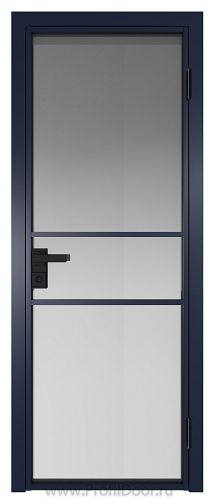 Дверь Profil Doors 2AG стекло Матовое цвет профиля Cиний матовый RAL5003