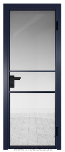 Дверь Profil Doors 2AG стекло Прозрачное цвет профиля Cиний матовый RAL5003