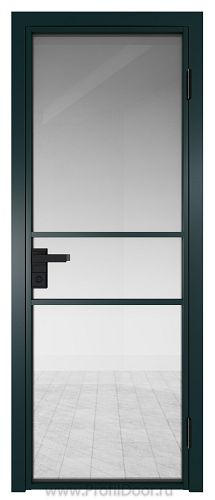 Дверь Profil Doors 2AG стекло Прозрачное цвет профиля Зеленый матовый RAL6004