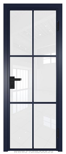 Дверь Profil Doors 3AG стекло Белый Триплекс цвет профиля Cиний матовый RAL5003