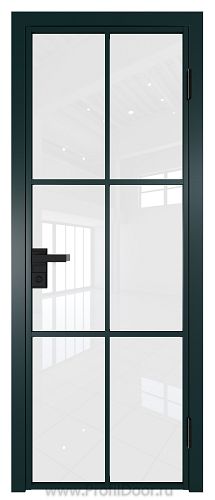 Дверь Profil Doors 3AG стекло Белый Триплекс цвет профиля Зеленый матовый RAL6004