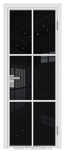 Дверь Profil Doors 3AG стекло Черный Триплекс цвет профиля Белый матовый RAL9003