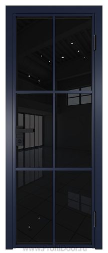 Дверь Profil Doors 3AG стекло Черный Триплекс цвет профиля Cиний матовый RAL5003
