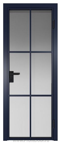Дверь Profil Doors 3AG стекло Матовое цвет профиля Cиний матовый RAL5003