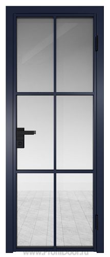 Дверь Profil Doors 3AG стекло Прозрачное цвет профиля Cиний матовый RAL5003