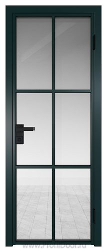 Дверь Profil Doors 3AG стекло Прозрачное цвет профиля Зеленый матовый RAL6004