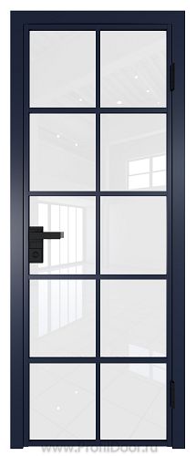 Дверь Profil Doors 4AG стекло Белый Триплекс цвет профиля Cиний матовый RAL5003