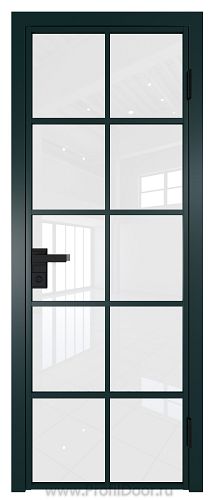Дверь Profil Doors 4AG стекло Белый Триплекс цвет профиля Зеленый матовый RAL6004