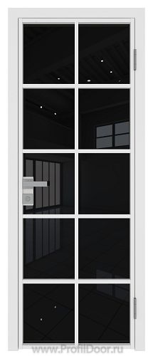 Дверь Profil Doors 4AG стекло Черный Триплекс цвет профиля Белый матовый RAL9003