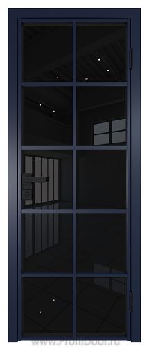 Дверь Profil Doors 4AG стекло Черный Триплекс цвет профиля Cиний матовый RAL5003