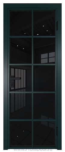 Дверь Profil Doors 4AG стекло Черный Триплекс цвет профиля Зеленый матовый RAL6004